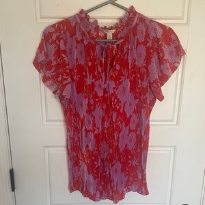Cato Red and Purple Floral Top